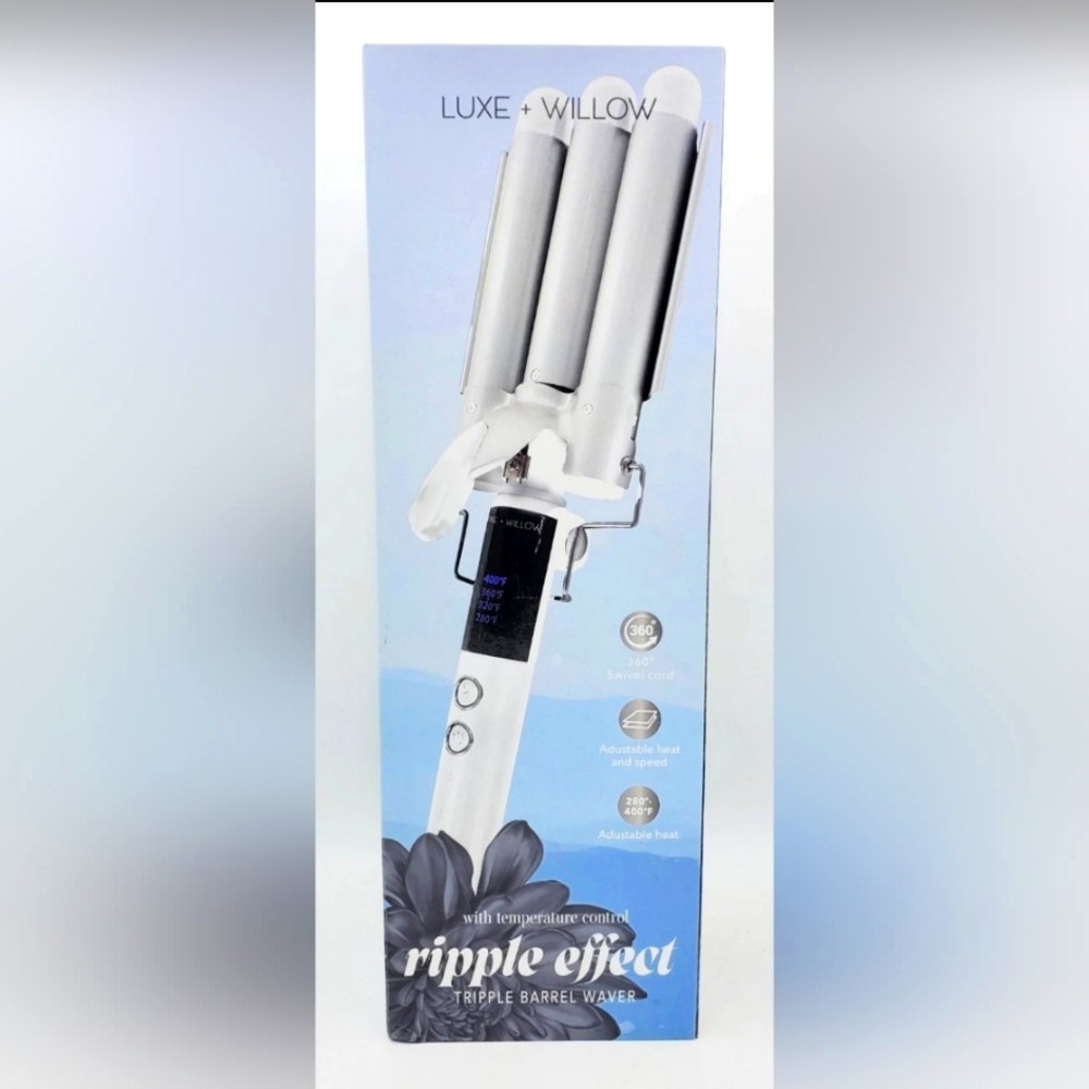 Luxe+Willow Ripple Effect Triple Barrel Waver With Temperature Control